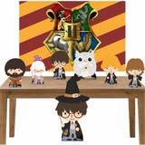 Kit decoração de festa totem display 7pçs+painel- Hary Potter - Inove adesivos