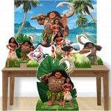 Kit decoração de festa totem display - 7pçs+painel - Moana - Inove adesivos