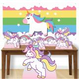 Kit decoração de festa totem display -7pçs+painel- Unicórnio - Inove adesivos