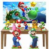 Kit decoração de festa totem display 8pçs+painel-Super Mario - Inove adesivos
