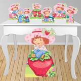 Kit decoração de festa totem e display 7pçs - Moranguinho - Inove adesivos