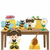 Kit decoração de festa totem e display 8pçs - Abelhinha 2 - Inove adesivos