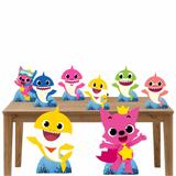 Kit decoração de festa totem e display 8pçs - Baby Shark - Inove adesivos