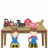 Kit decoração de festa totem e display 8pçs - Fazendinha - Inove adesivos