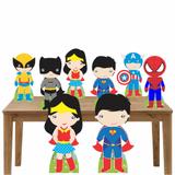 Kit decoração de festa totem e display 8pçs - Heróis Baby - Inove adesivos