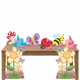 Kit decoração de festa totem e display 8pçs - Jardim Encantado - Inove adesivos