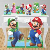 Kit decoração de festa totem e display 8pçs - Super Mario Bros - Inove adesivos
