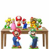 Kit decoração de festa totem e display 8pçs - Super Mario - Inove adesivos