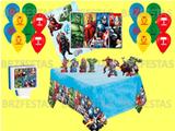 Kit Decoração de Festa Vingadores * Painel + 25 Balões + Vela + Toalha Mesa + 06 Display de Mesa - Regina
