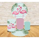 Kit Decoração Mini Table Flamingos - Fabrika de festa