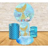 Kit Decoração Mini Table Sereia Cauda Dourada - Fabrika de festa
