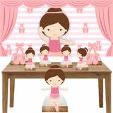 Kit decoração Totem Display 7pçs+painel - Bailarina - Inove adesivos
