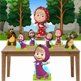 Kit decoração Totem Display 7pçs+painel - Masha e o Urso - Inove adesivos