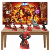 Kit decoração Totem Display 7pçs+painel - Os Incriveis - Inove adesivos
