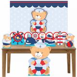 Kit decoração Totem Display 7pçs+painel- Ursinho Marinheiro - Inove adesivos