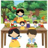 Kit decoração Totem Display 8pçs+painel -Branca de Neve Cute - Inove adesivos