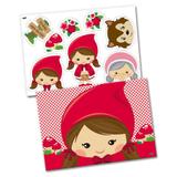 Kit Decorativo Cartonado Chapéuzinho Vermelho Festcolor - Festabox