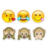 Kit Decorativo Plaquinhas Carinhas Divertidas Emoji Mod.11 06 itens Duster - Festabox