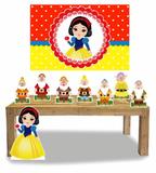 Kit Display Branca de Neve Cute 8 Peças + Painel Grande - X4adesivos
