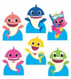 kit Display festa Mdf Baby Shark 6 Displays 22cm - X4adesivos