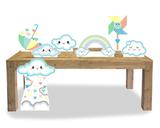 kit Display festa Mdf Chuva de Benção Amor Menino 1 Totem chão e 5 Displays 22cm - X4adesivos