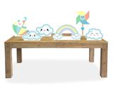 kit Display festa Mdf Chuva de Benção Amor Menino 6 Displays 22cm - X4adesivos
