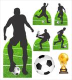 kit Display festa Mdf Futebol 1 Totem chão e 6 Displays 22cm - X4adesivos