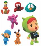 kit Display festa Mdf Pocoyo Menina 1 Totem chão e 6 Displays 22cm - X4adesivos