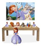 kit Display festa Mdf Princesa Sofia 1 Totem chão e 6 Displays 22cm - X4adesivos