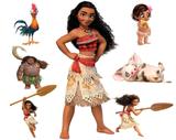kit Display festa Moana 1 Totem chão e 6 Displays 22cm - X4adesivos