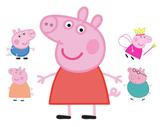 kit Display festa Peppa Pig 1 Totem chão e 4 Displays - X4adesivos