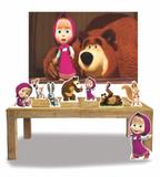 Kit Display Masha e o Urso Com 8 Peças + Painel - X4adesivos