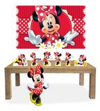 Kit Display Mdf Minnie Vermelha Com 07 Pçs + Painel Grande - X4adesivos