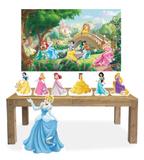 Kit Display Mdf Princesas Com 07 Pçs + Painel Grande - X4adesivos
