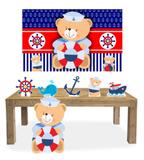 Kit Display Mdf Urso Marinheiro Com 06 Pçs + Painel Grande - X4adesivos