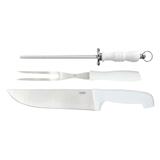 Kit Do Assador - Faca, Garfo E Chaira - Mor