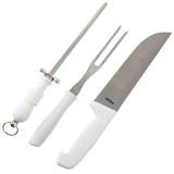 Kit do assador - faca, garfo e chaira - Mor
