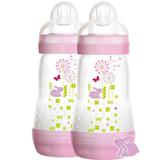 Kit Duas Mamadeiras First Bottle MAM 260 ML Girls 2m+