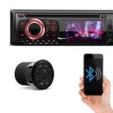 Kit DVD Player Quatro Rodas 1 Din Tela LED 3 Pol BT USB MP3 com Câmera Ré Colorida e Visão Noturna - Prime