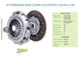 Kit embreagem valeo 227999 clio express e laguna 1.6 8v