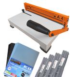 Kit Encadernação Encadernadora Espiral A4-X Marpax + 100 Capas + 100 Espirais