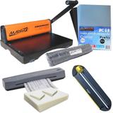 Kit Encadernadora , Plastificadora, Refiladora, Insumos Marpax 220V