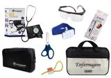 Kit Enfermagem: Aparelho De Pressão com Estetoscópio Duplo Incoterm Completo - Preto