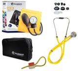 Kit Enfermagem: Aparelho De Pressão com Estetoscópio Rappaport Incoterm Amarelo + Garrote JRMED