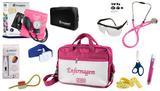 Kit Enfermagem Aparelho De Pressão com Estetoscópio Rappaport Incoterm Completo - Pink + Bolsa JRMED