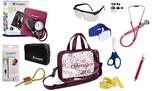Kit Enfermagem Aparelho De Pressão com Estetoscópio Rappaport Incoterm Completo - Vinho + Bolsa Transparente JRMED