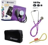 Kit Enfermagem: Aparelho De Pressão com Estetoscópio Rappaport Incoterm Lilás JRMED + Garrote JRMED
