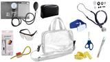 Kit Enfermagem Aparelho De Pressão com Estetoscópio Rappaport Premium Completo - Grafite + Bolsa Transparente JRMED