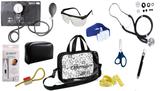 Kit Enfermagem Aparelho De Pressão com Estetoscópio Rappaport Premium Completo - Preto + Bolsa Transparente JRMED