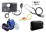 Kit Enfermagem: Aparelho de Pressão com Estetoscópio Rappaport Preto Premium + Oxímetro de pulso - G-Tech - Oled Graph